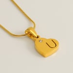 Gold color / 1 Piece Simple Series Simple Letter U Stainless Steel  Gold Color Rhinestone Unisex Pendant Necklaces Picture21